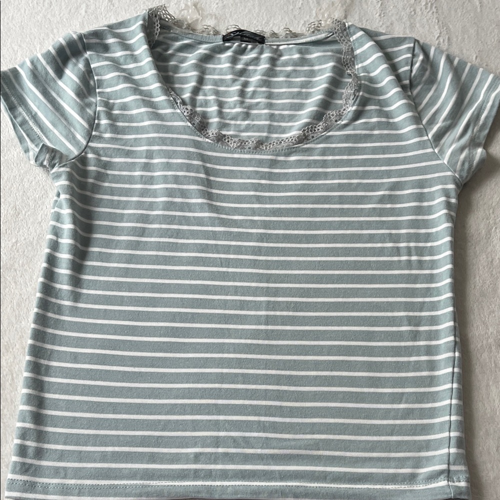 Splash Light Blue Striped Women's Tee